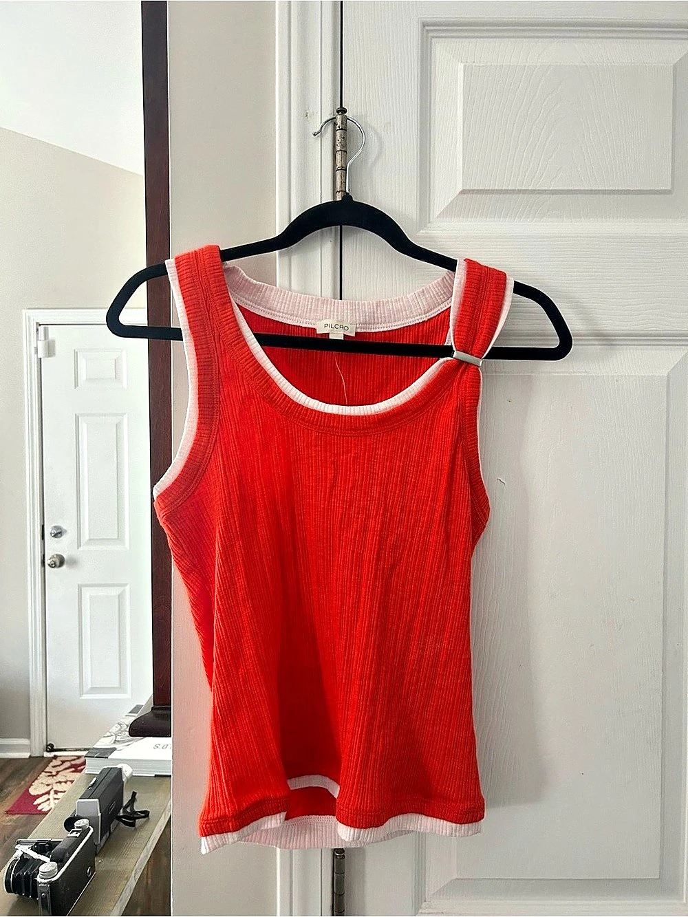 Pilcro Hang Ten Layering Tank Ribbed Tank Top in Red Size Medium NWT
